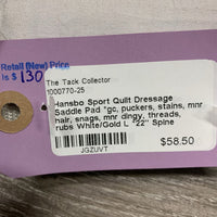 Quilt Dressage Saddle Pad *gc, puckers, stains, mnr hair, snags, mnr dingy, threads, rubs
