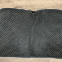 Quilt Dressage Saddle Pad, 1x piping *gc, hair, rubs, faded, holey edges, hair, puckers
