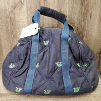 Padded Fleece Lined Helmet Bag "whales" *gc, hair, dirt, stains, older
