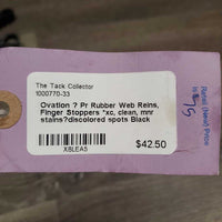 Pr Rubber Web Reins, Finger Stoppers *xc, clean, mnr stains?discolored spots
