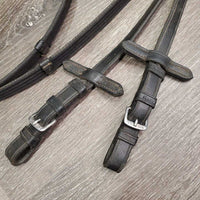 Cotton Web Reins, Finger Stoppers, Buckles *gc, dirty, edge rubs, faded, mnr dings?slices
