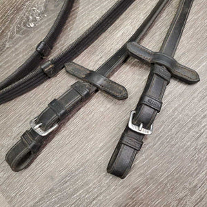 Cotton Web Reins, Finger Stoppers, Buckles *gc, dirty, edge rubs, faded, mnr dings?slices