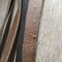 Rsd Leather Bridle Wide Braided Reins *vgc/gc, clean, edge scrapes, dry, stiff, chews, scrapes, mnr undone stitching, faded