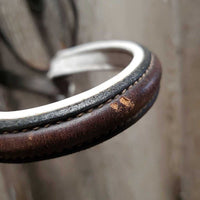 Rsd Leather Bridle Wide Braided Reins *vgc/gc, clean, edge scrapes, dry, stiff, chews, scrapes, mnr undone stitching, faded