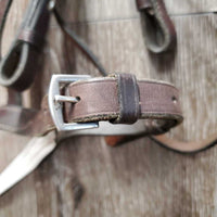 Rsd Leather Bridle Wide Braided Reins *vgc/gc, clean, edge scrapes, dry, stiff, chews, scrapes, mnr undone stitching, faded
