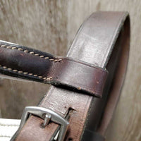 Rsd Leather Bridle Wide Braided Reins *vgc/gc, clean, edge scrapes, dry, stiff, chews, scrapes, mnr undone stitching, faded