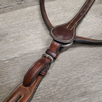 FS Rsd Adjustable Leather Breastplate, Running Martingale *xc/like new, mnr dirt/residue, tight keeper
