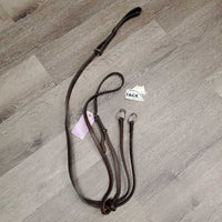 FS Rsd Running Martingale, stopper *vgc, clean & mnr dirt?residue, older, stiff, dry, v.tight keeper, creases