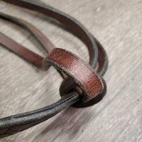 FS Rsd Running Martingale, stopper *vgc, clean & mnr dirt?residue, older, stiff, dry, v.tight keeper, creases
