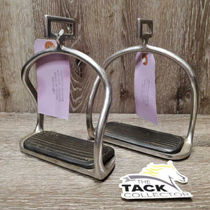 Icelandic Stirrup Irons, grips *gc, dirty, rust spots, mnr scratches