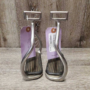 Icelandic Stirrup Irons, grips *gc, dirty, rust spots, mnr scratches