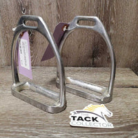 Light Stirrup Irons *NO grips, fair, v.peeted, chipped, peeling, scrapes
