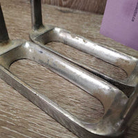 Light Stirrup Irons *NO grips, fair, v.peeted, chipped, peeling, scrapes
