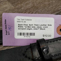 Soft Thick Leather Side Reins *xc/like new, clean, v.mnr scraped edges, older?