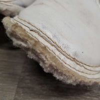 Pr Fleece Lined Closed Front Boots *gc, hairy, dirt, stains, v.clumpy, scrapes, thin fleece