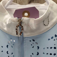 SS Show Shirt, 1/2 Zip Up, Horseshoe Charm. Laser cut *xc/like new