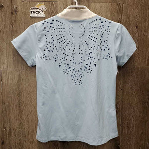 SS Show Shirt, 1/2 Zip Up, Horseshoe Charm. Laser cut *xc/like new
