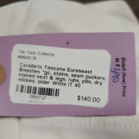 Euroseast Breeches *gc, stains, seam puckers, stained seat & legs, rubs, pills, dry stickies, older
