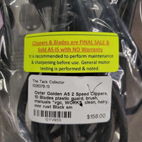 2 Speed Clippers, 10 Blades plastic guard, brush, manuals *vgc, WORKS, clean, hairy, mnr rust