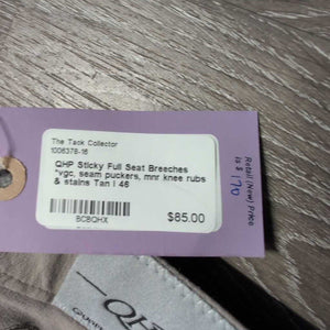 Sticky Full Seat Breeches *vgc, seam puckers, mnr knee rubs & stains