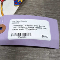 "Finishing Touches" 100% Cotton Tie - Western Theme *xc/like new, clean, older
