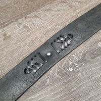 Tooled Leather Western Belt, Heart Belt Buckle *gc, mnr dents & scratches, Buckle back: v.stained
