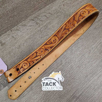 Tooled Western Belt *vgc, enlarged hole, scraped edges, trimmed end, stain
