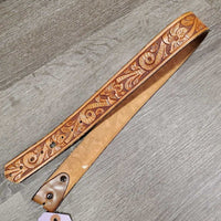 Tooled Western Belt *vgc, enlarged hole, scraped edges, trimmed end, stain
