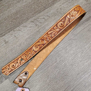 Tooled Western Belt *vgc, enlarged hole, scraped edges, trimmed end, stain