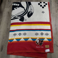 82% Thick Wool & 18% Cotton Blanket "Embroidered Face - March 27, 2022" *xc/like new, clean, mnr hair
