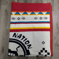 82% Thick Wool & 18% Cotton Blanket "Embroidered Face - March 27, 2022" *xc/like new, clean, mnr hair
