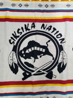 82% Thick Wool & 18% Cotton Blanket "Embroidered Face - March 27, 2022" *xc/like new, clean, mnr hair
