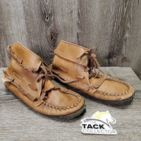 Leather Moccassins, thick rubber soles *vgc, mnr clean, rubs & frayed
