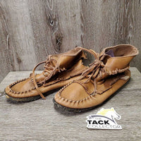 Leather Moccassins, thick rubber soles *vgc, mnr clean, rubs & frayed
