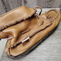 Leather Moccassins, thick rubber soles *vgc, mnr clean, rubs & frayed
