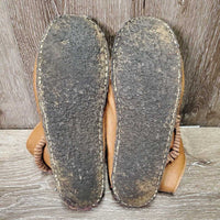 Leather Moccassins, thick rubber soles *vgc, mnr clean, rubs & frayed
