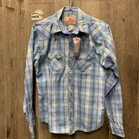 Vintage LS Western Shirt, snaps *gc, puckers, crinkled