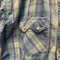 Vintage LS Western Shirt, snaps *gc, puckers, crinkled
