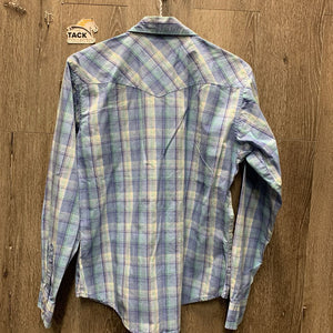 Vintage LS Western Shirt, snaps *gc, puckers, crinkled