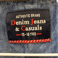 "Denim Jeans & Casuals" LS Denim Western Shirt *vgc, puckered
