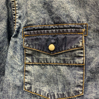 "Denim Jeans & Casuals" LS Denim Western Shirt *vgc, puckered