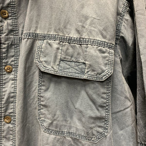 MENS SS Western Shirt *gc, crinkled, faded, older?, stained collar