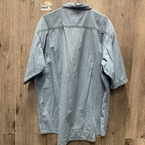 MENS SS Western Shirt *gc, crinkled, faded, older?, stained collar
