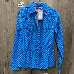 LS Western Shirt, snaps *vgc, crinkled, deodorant sparkles