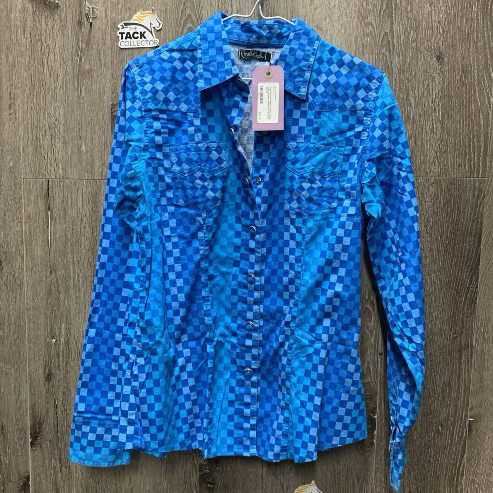 LS Western Shirt, snaps *vgc, crinkled, deodorant sparkles