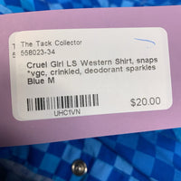 LS Western Shirt, snaps *vgc, crinkled, deodorant sparkles
