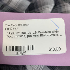 "ReRun" Roll Up LS Western Shirt *gc, crinkles, puckers