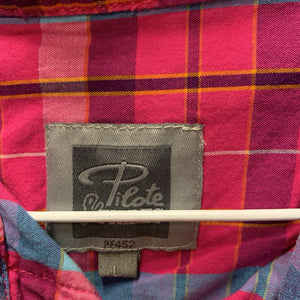 "Pilote & Fillies" 1/2 Sleeve Western Shirt, *gc, older, puckers