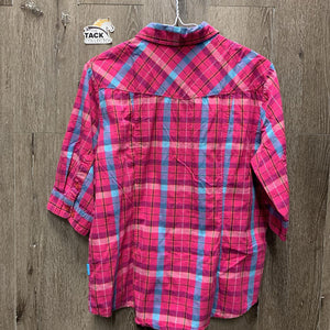 "Pilote & Fillies" 1/2 Sleeve Western Shirt, *gc, older, puckers