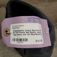 Pr No Turn Plastic Bell Boots, velcro *vgc, marks, mnr dirt
